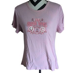 Vintage Super Bowl XLI 2007 Colts vs. Bears Pink T-Shirt - Women's XL